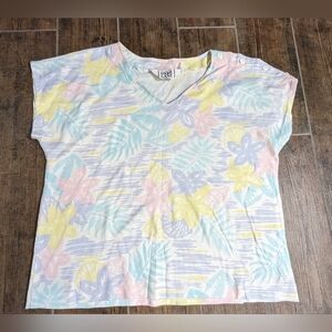 80s Cricket Lane Floral Crop Top Size Large Pastels
